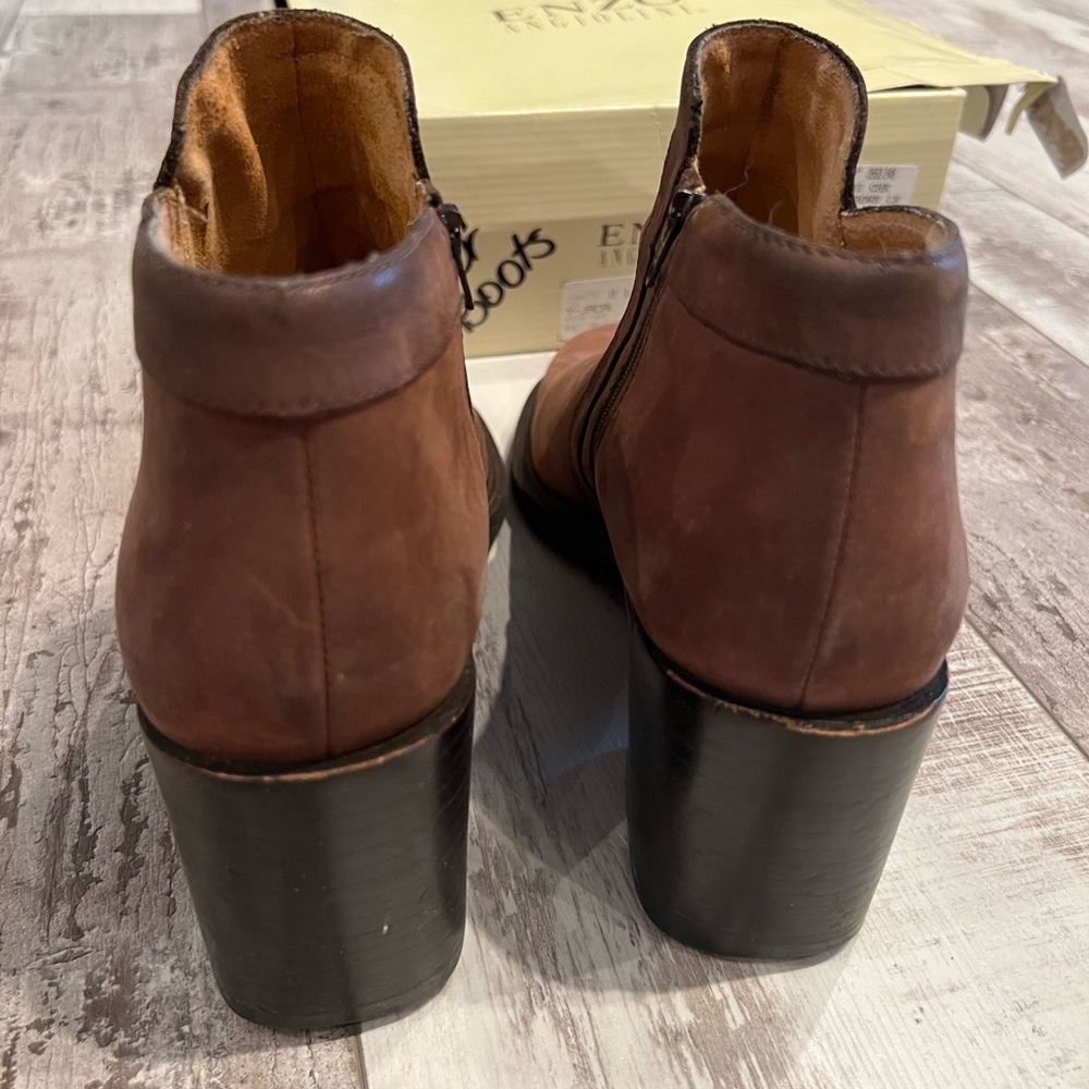Enzo Angiolini Brown Zipper Boots Size 8.5 - Picture 2 of 3